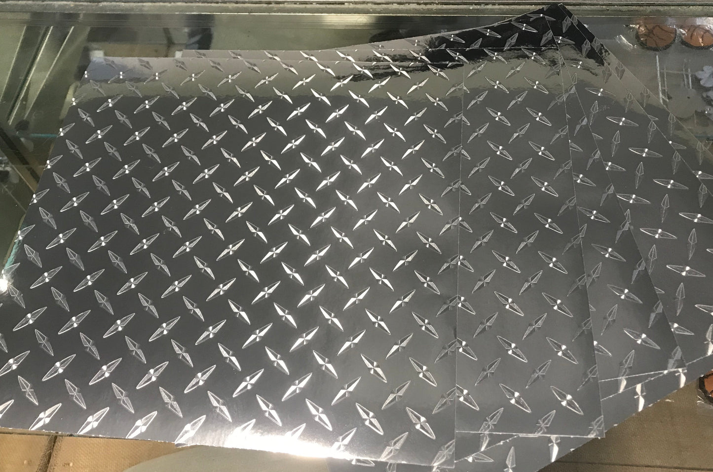StarCraft Diamond Plate Silver Adhesive Vinyl 12”x12” Sheet