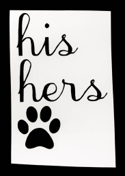 His Hers Pawprint Decal