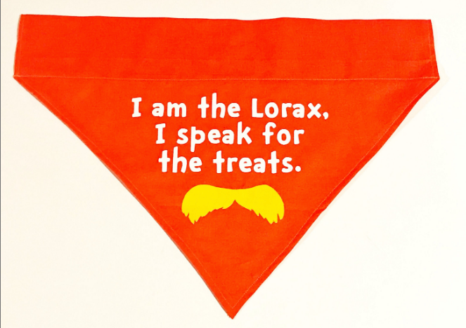 Dr. Seuss Lorax Dog Bandana Over the Collar