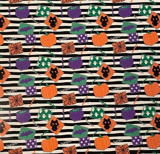 Halloween Stripes Adhesive Vinyl 12”x20” Sheet