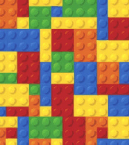 LEGO-style Blocks Pattern HTV Roll 20"x3'