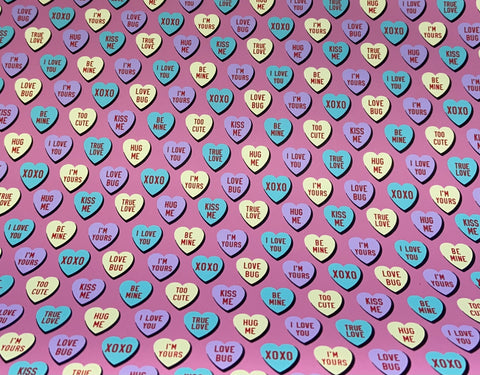 Candy Hearts Pattern 12”x20” Sheet HTV