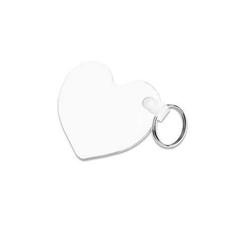Unisub White Plastic Heart Keychain