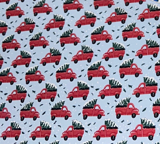 Christmas Truck Adhesive Vinyl 12”x20” Sheet